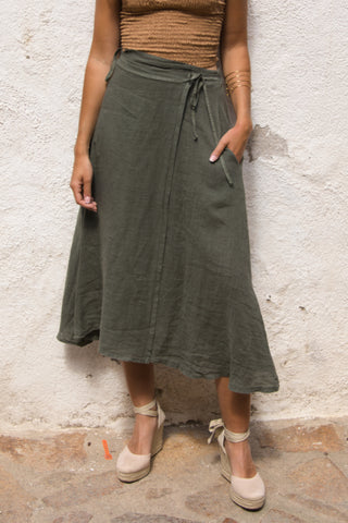 Falda Lino Creta