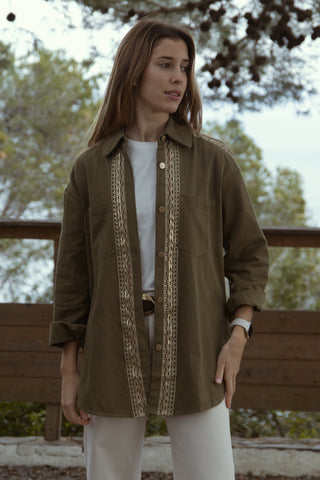 Chaqueta boho sahara caqui