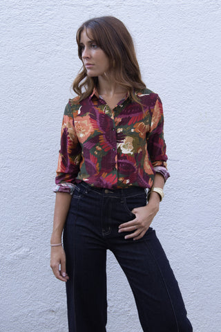 Camisa Estampada Flores & Hojas