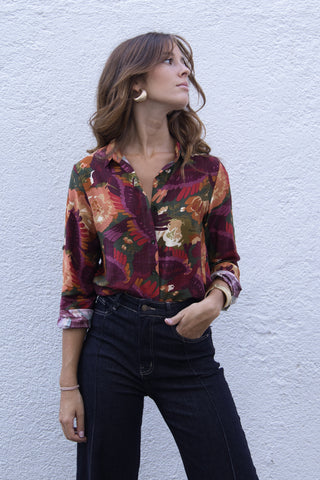 Camisa Estampada Flores & Hojas
