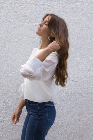Blusa efecto camisero con top interior