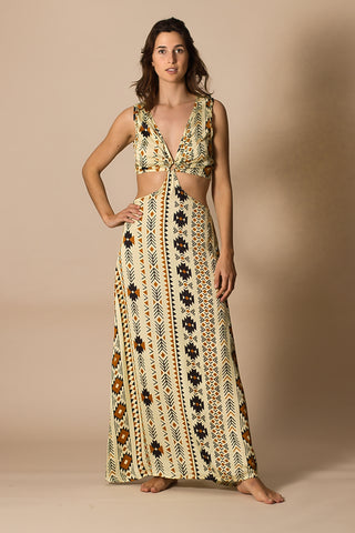 Vestido maxi digital print