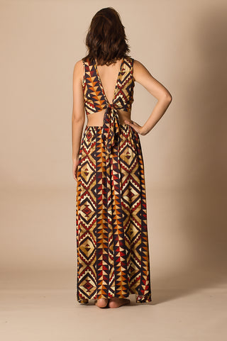 Vestido maxi digital print