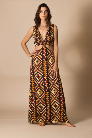 Vestido maxi digital print