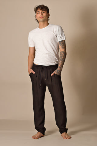 Pantalon Lino Negro