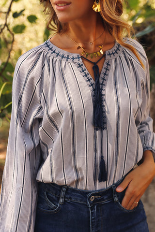 BLUSA BOHO BLUE