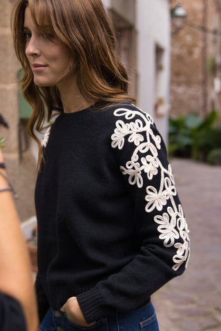 Jersey Bordado Floral