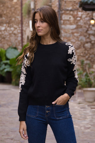 Jersey Bordado Floral