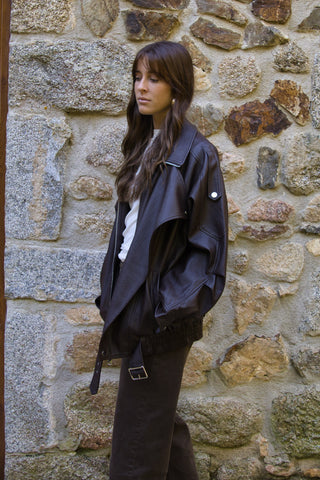 Chaqueta Oversize Efecto Piel Premium