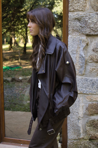 Chaqueta Oversize Efecto Piel Premium