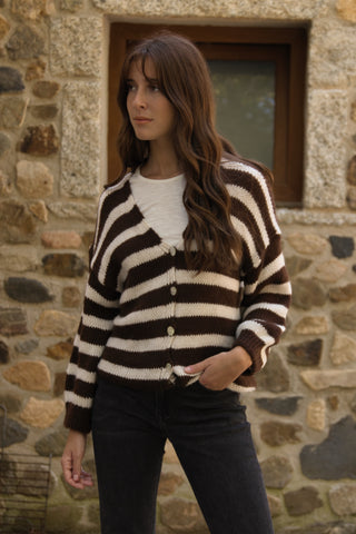 Cárdigan de punto rayas Oslo