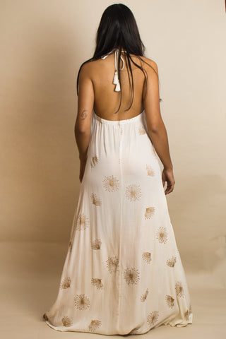 Vestido Bambula Gold Blanco