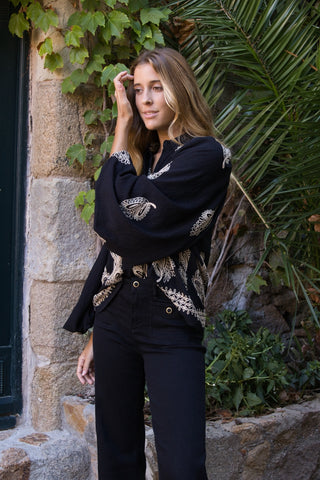 Blusa Bordada Boho negra - foto 1