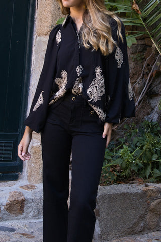 Blusa Bordada Boho negra - foto 2