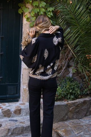 Blusa Bordada Boho negra - foto 4