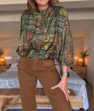 Blusa chaquetita boho estampada