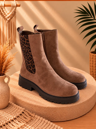 Botines Chelsea con elástico leopardo, vista 2