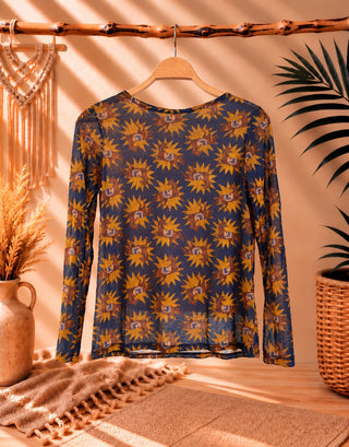 Camiseta cashmere estampada azul-marino-percha
