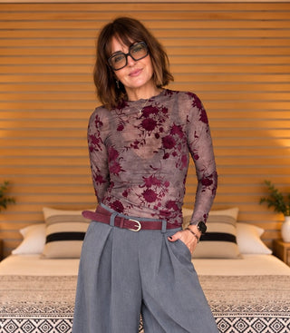 Camiseta Gasa Floral en look