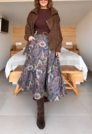 Chaqueta oversize efecto ante chocolate vista 4
