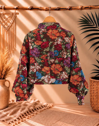 Chaqueta Sofía floral chocolate Martina Pey