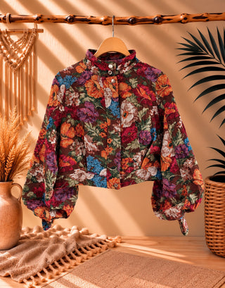 Chaqueta Sofía floral chocolate Martina Pey