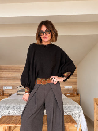Jersey manga globo en look Martina Pey