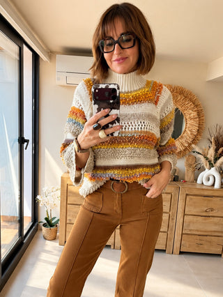 Jersey multicolor beige-modelo
