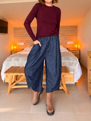 Pantalón globo capri Martina Pey
