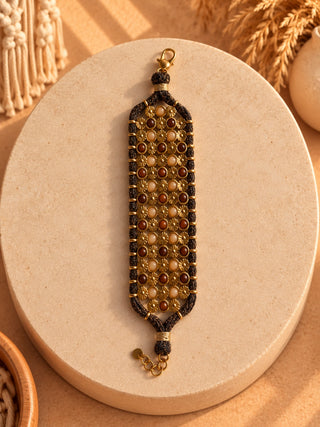 Pulsera Boho de Acero en color marrón